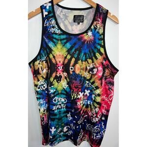 Fresh Prints of Bel-Air Graffiti Spray Paint Tie Dye Tank Top Medium